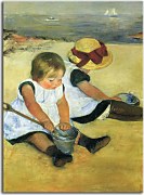 Children Playing On The Beach Mary Cassatt Obraz zs17545