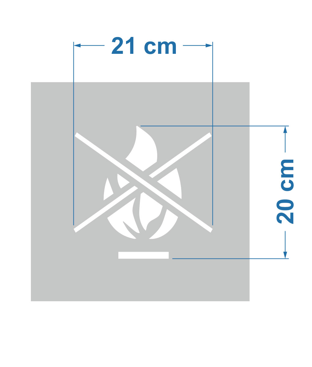 šablóna na maľovanie symbol chrániť pred ohňom