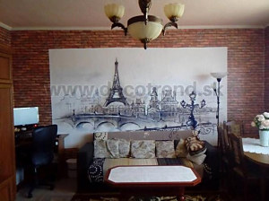 Tapeta na stene v obývačke Paríž