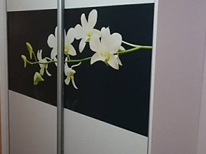 fototapeta s orchideou na vstavanej skrini 