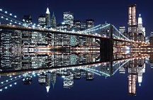 New York (Brooklyn Bridge night) - fototapeta FS0699