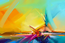 Obraz Abstraktná farebná olejomaľba 2035