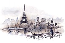 Architektúra Fototapeta Eiffelova veža 18608 - samolepiaca