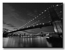 Brooklyn Bridge v noci BW - Obraz CS0220