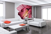 Fototapety do spálne Ružový kvet 18502 - samolepiaca na stenu