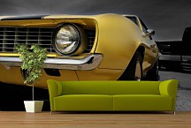 Samolepiaca dekorácia - Žlté auto 10105 - samolepiaca