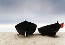Loďky na pláži - fototapeta 366x254 cm FXL0114