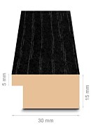 Čierny drevený rám na fotky 21x29,7cm 