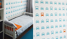 detská izba pre chlapca - stena s autíčkami