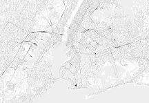 Mapa New york - čiernobiela - fototapeta FX3355