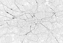 London - grey map - fototapeta FXL3342
