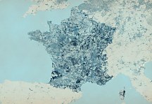 Franc Blue Map - fototapeta FXL3343