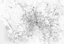 Rím sivá mapa - fototapeta FXL3351
