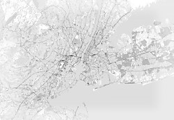 New York - mapa sivá - fototapeta FXL3354
