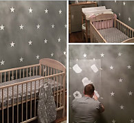 interiér detskej izby s hviezdami