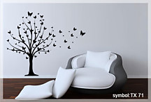 Nálepka na stenu - Strom s motýľmi _tx71