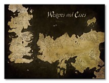 Game of Thrones (Westeros and Essos Antique Map) - Obraz WDC90796