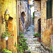 obraz romantická kamenná stredomorská ulička