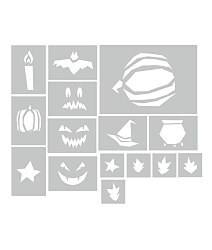 Plastové šablóny Halloween - sada 15ks  ST555