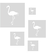 sada plastových šablón na maľovanie flamingo plameniak
