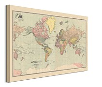 Tlačený obraz Stará mapa sveta 1920, Stanfords - WDC100337