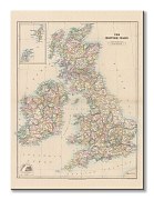 Obraz Mapa Veľkej Británie 1884 Stanfords - WDC100338