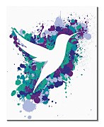 Art studio obraz - Splatter Silhouette Hummingbird WDC94783