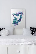 Art studio obraz - Splatter Silhouette Hummingbird WDC94783