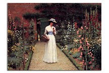  Edmund Blair Leighton obraz - Lady in a Garden  zs10219