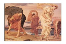 Frederic Leighton - Greek Girls Picking Up Pebbles by the Sea Obraz zs10276