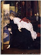 James Tissot - Young Women Looking at Japanese Objects 2 zs10381