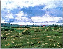 Reprodukcie Vincent van Gogh - Wheat Fields with Stackszs10392