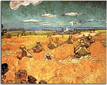 Vincent van Gogh - Wheat Stacks with Reaper Obraz zs10394