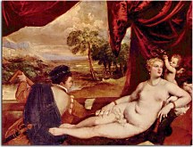 Tizian Obrazy - Venus and the Lute Player zs10440