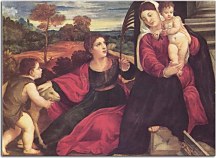 Madonna s dieťaťom a Ján Baptista zs10441 - Obraz Tizian