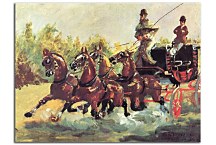 Count Alphonse de Toulouse Lautrec driving a four horse hitch Obraz zs16832