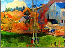 Paul Gauguin Obrazy  - A breton landscape, David's mill zs17037