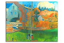 Paul Gauguin Reprodukcie  - A breton landscape, David's mill 2 zs17038