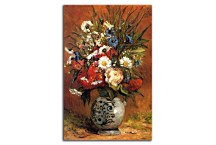 Daisies and peonies in blue vase Paul Gauguin Obraz zs17095