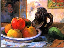 Still Life with Apples, a Pear and a Ceramic Portrait Jug Obraz zs17208