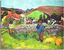 Swineherd, Brittany Reprodukcia Paul Gauguin zs17226