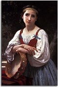 Gypsy Girl with a Basque Drum zs17361 - Obraz