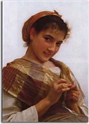 Portrait of a Young Girl Crocheting zs17420 - reprodukcia