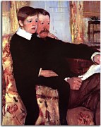 Obrazy Mary Cassatt - Portrait of Alexander J. Cassat and His Son Robert Kelso Cassatt zs17525