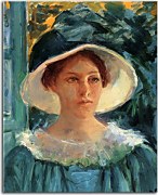 Young Woman In Green Outdoors In The Sun - Reprodukcia zs17576
