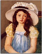 Francoise Wearing a Big White Hat Mary Cassatt Obraz zs17637