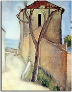 Reprodukcie Amedeo Modigliani - Tree and house zs17650