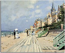 The Boardwalk on the Beach at Trouville - Reprodukcia Claude Monet zs17706