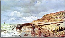 The Headland of the Heve at Low Tide Obraz Claude Monet - zs17774