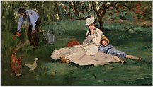 The Monet family in their garden at Argenteuil Reprodukcia Monet - zs17831